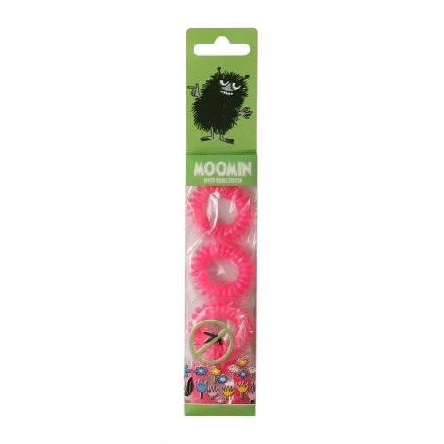 MOOMIN Anti Mosquito Band Pink Apyrankė, plaukų gumytė nuo uodų 4vnt