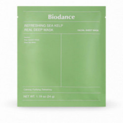 Biodance Refreshing Sea Kelp Real Deep Mask Riebalų išsiskyrimą balansuojanti naktinė lakštinė veido kaukė 34g