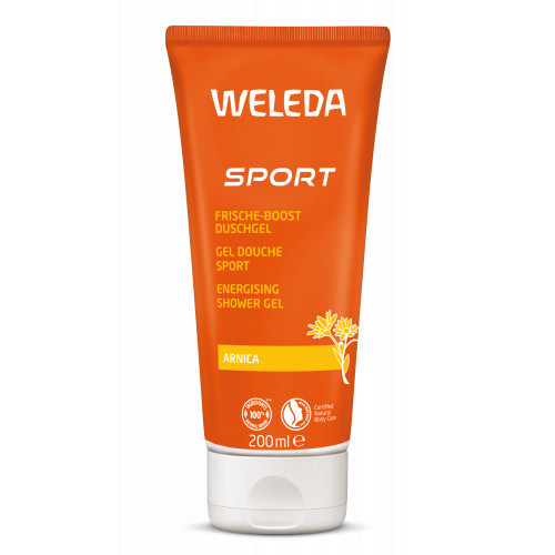 Weleda Arnica Energising Shower Gel Sportuojantiesiems skirta dušo želė su arnikomis 200ml
