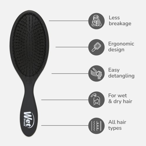 WetBrush Original Detangler Šepetys plaukams Black