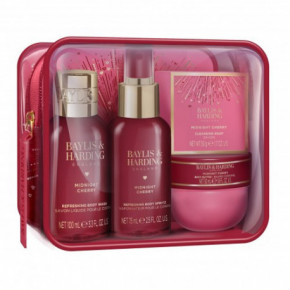 Baylis & Harding Midnight Cherry Luxury Travel Wash Bag Gift Set Dovanų rinkinys