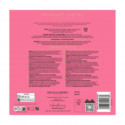 Baylis & Harding Midnight Cherry Festive Bauble Gift Vonios ir dušo putos 250ml