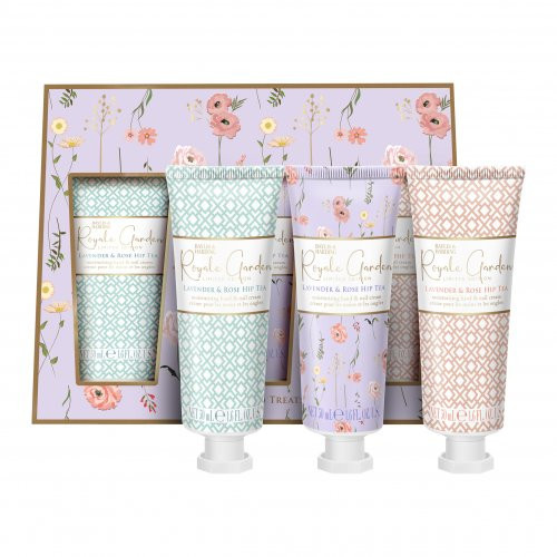 Baylis & Harding Royale Garden Rose, Poppy & Vanilla Luxury Hand Treats Gift Set Rankų kremų rinkinys 3x50ml