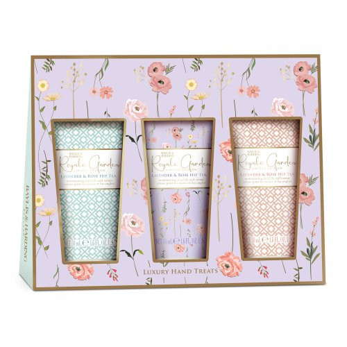 Baylis & Harding Royale Garden Rose, Poppy & Vanilla Luxury Hand Treats Gift Set Rankų kremų rinkinys 3x50ml