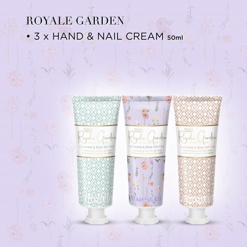 Baylis & Harding Royale Garden Rose, Poppy & Vanilla Luxury Hand Treats Gift Set Rankų kremų rinkinys 3x50ml