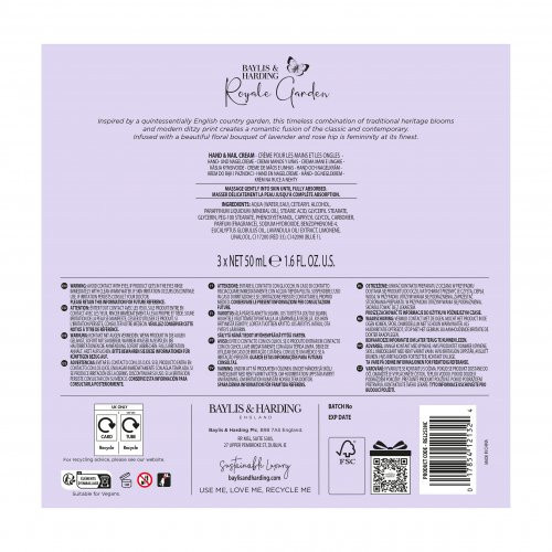 Baylis & Harding Royale Garden Rose, Poppy & Vanilla Luxury Hand Treats Gift Set Rankų kremų rinkinys 3x50ml