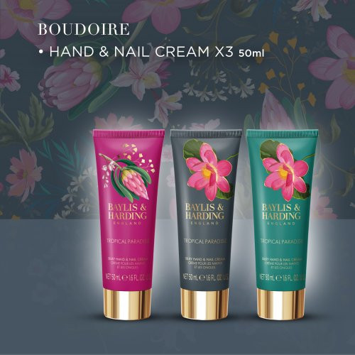 Baylis & Harding Boudoire Luxury Tropical Paradise Hand Cream Set Rankų kremų rinkinys 3x50ml