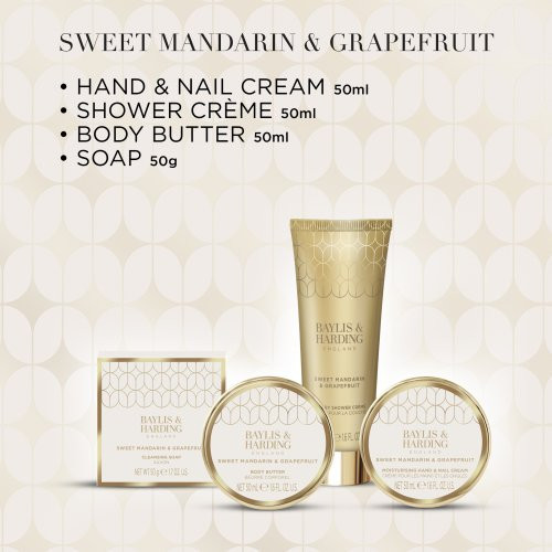 Baylis & Harding Sweet Mandarin & Grapefruit Luxury Bathing Tin Gift Set Kūno priežiūros prieonės