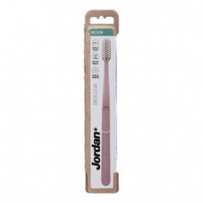 Jordan Green Clean Medium Toothbrush Vidēji cieta zobu birste Pink