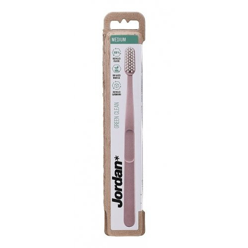 Jordan Green Clean Medium Toothbrush Vidutinio kietumo dantų šepetėlis Pink
