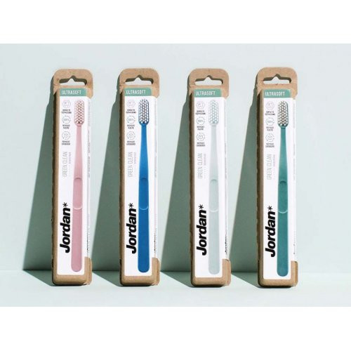 Jordan Green Clean Ultrasoft Toothbrush Ypač minkštas dantų šepetėlis Pink