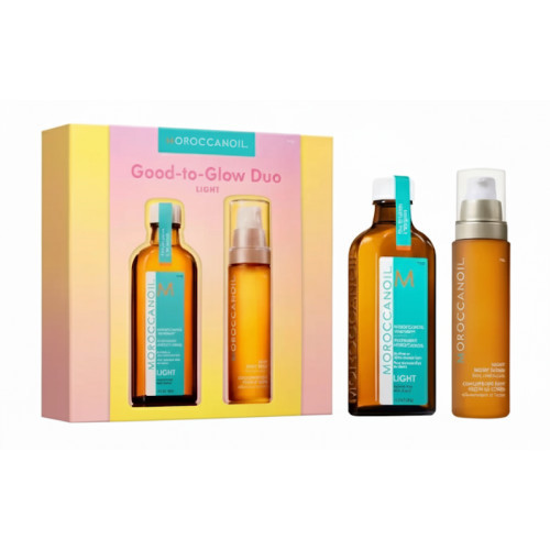 Moroccanoil Good -To-Glow Duo – Light Spindesio plaukams suteikiantis duetas Rinkinys