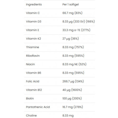 VPLab Nutrition Ultra Women's Multivitamin Formula Multivitaminai moterims minštose kapsulėse 90 kapsulių