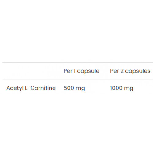 VPLab Nutrition Nutrition UltraVit Acetyl-L-Carnitine Maisto papildas gerinantis medžiagų apykaitą 60 kapsulių