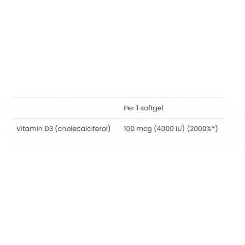 VPLab Nutrition UltraVit Vitamin D3 4000 IU Maisto papildas 120 kapsulių