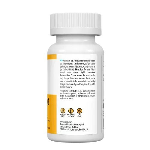 VPLab Nutrition UltraVit Vitamin D3 4000 IU Maisto papildas 120 kapsulių
