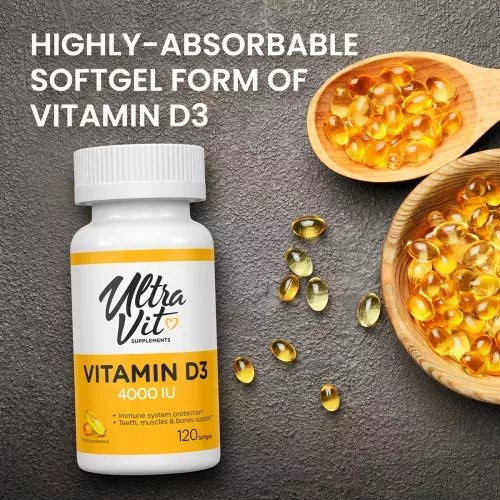 VPLab Nutrition UltraVit Vitamin D3 4000 IU Maisto papildas 120 kapsulių