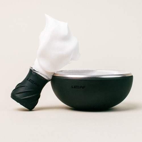Leaf Shave Shave Bowl & Brush Skutimosi dubuo ir šepetėlis Black