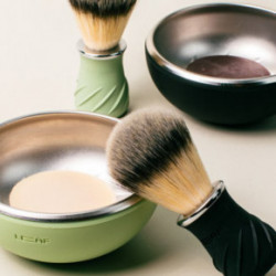 Leaf Shave Shave Bowl & Brush Skutimosi dubuo ir šepetėlis Black