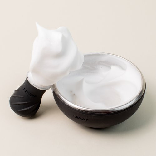 Leaf Shave Shave Bowl & Brush Skutimosi dubuo ir šepetėlis Black