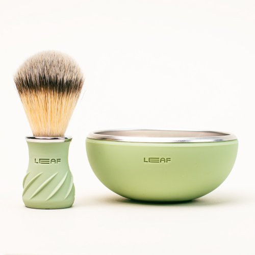 Leaf Shave Shave Bowl & Brush Skutimosi dubuo ir šepetėlis Black