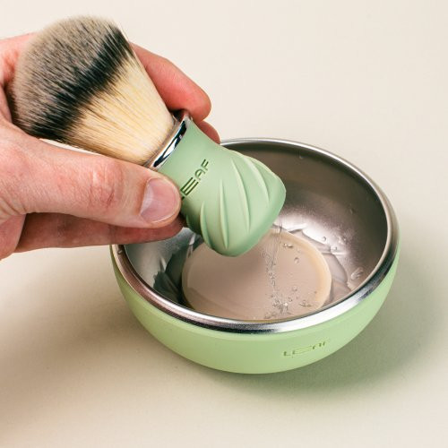 Leaf Shave Shave Bowl & Brush Skutimosi dubuo ir šepetėlis Black