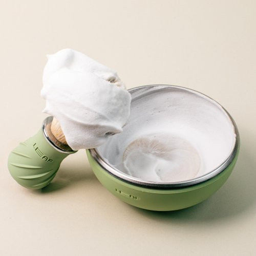 Leaf Shave Shave Bowl & Brush Skutimosi dubuo ir šepetėlis Black
