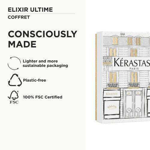 Kérastase Elixir Ultime L'Huile Gift Set Žvilgesio suteikiantis plaukų aliejų rinkinys visų tipų plaukams 75ml+30ml