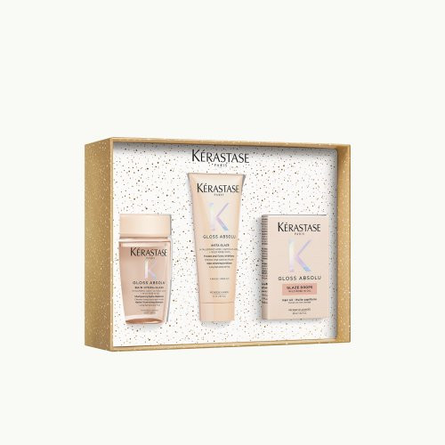 Kérastase Gloss Absolu Mini Holiday Gift Set 2025 Žvilgesio suteikiantis plaukų priežiūros rinkinys Rinkinys