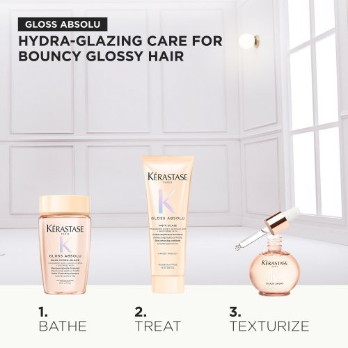 Kérastase Gloss Absolu Mini Holiday Gift Set 2025 Žvilgesio suteikiantis plaukų priežiūros rinkinys Rinkinys