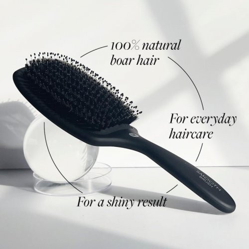 HH Simonsen Paddle Smooth Brush Plaukų šepetys su natūraliais šereliais Black