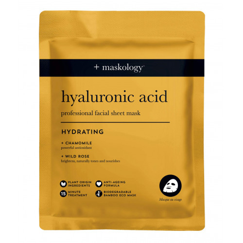 Maskology Hyaluronic Acid Professional Sheet Mask Lakštinė veido kaukė su hialuronu 22ml