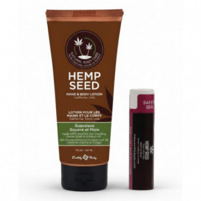 Hemp Seed Lip Balm and Hand & Body Lotion Set Kūno priežiūros rinkinys