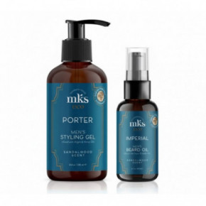 MKS eco Imperial Men's Beard Oil and Porter Men's Styling Gel Set
