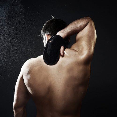 Glov Men's Exfoliation and Body Washing Glove Vyriška šveitimo ir kūno plovimo pirštinė Black