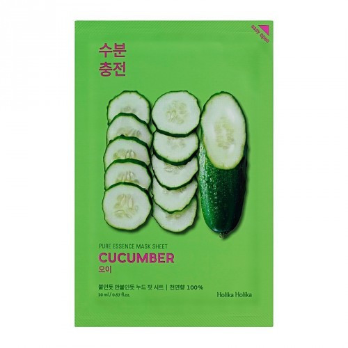 Holika Holika Pure Essence Mask Sheet Cucumber Lakštinė veido kaukė 20ml