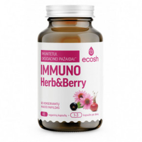 Ecosh Immuno Herb & Berry Uztura bagātinātājs imunitātei 60 kapsulas