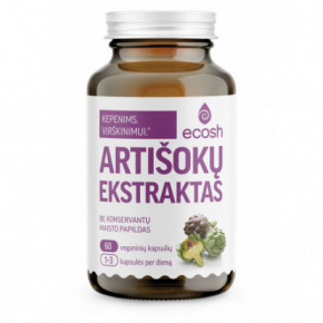 Ecosh Artichoke Extract Maisto papildas, artišokų ekstraktas 60 kapsulių