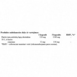 Ecosh Artichoke Extract Maisto papildas, artišokų ekstraktas 60 kapsulių