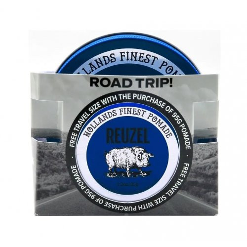 Reuzel Fiber Road Trip Lanksčios fiksacijos, lengvai blizgių pomadų rinkinys, 95g + 35g