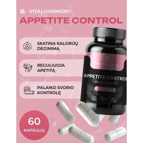 Vitalharmony Appetite Control Apetito kontrolės maisto papildas 60 kapsulių