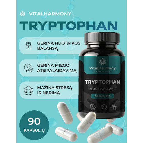 Vitalharmony Tryptophan Maisto papildas 90 kapsulių