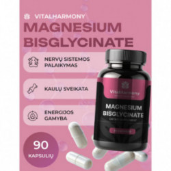 Vitalharmony Magnesium Bisglycinate Magnio Bisglicinatas maisto papildas 90 kapsulių