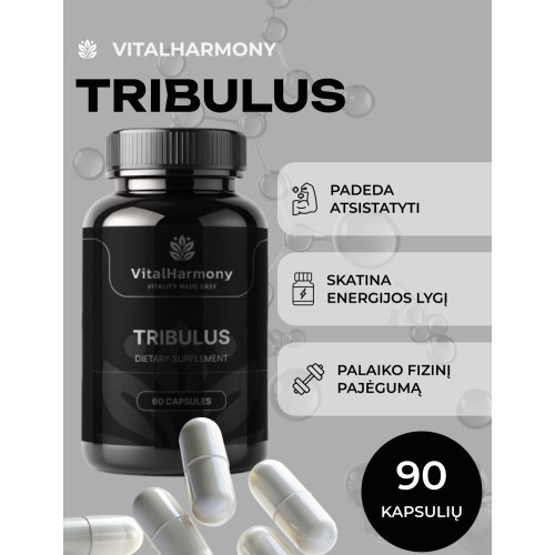 Vitalharmony Tribulus Maisto papildas 90 kapsulių