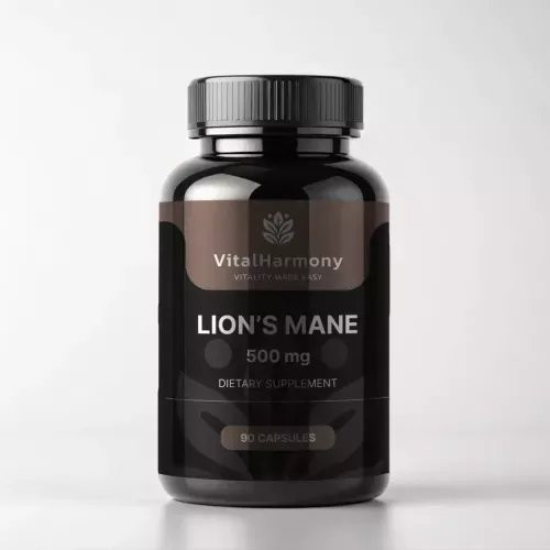 Vitalharmony Lion’s Mane 500 mg Maisto papildas 90 kapsulių