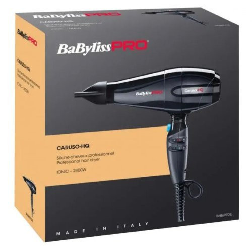 BaByliss PRO Pro Caruso HQ Hairdryer Plaukų džiovintuvas su jonų generatoriumi Black