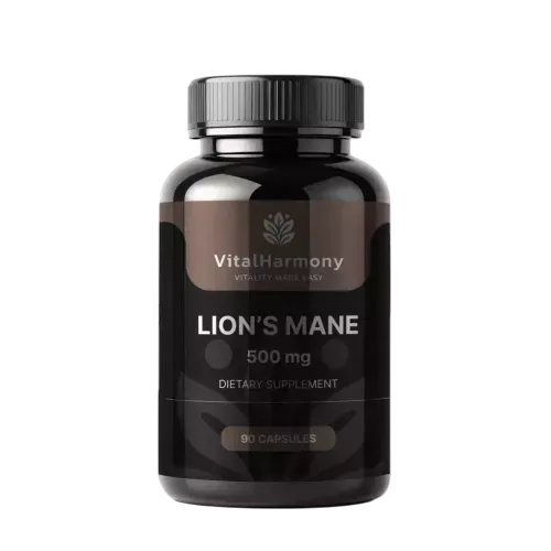 Vitalharmony Lion’s Mane 500 mg Maisto papildas 90 kapsulių