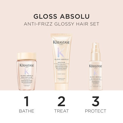 Kérastase Gloss Absolu Anti - Frizz Glossy Hair Set Plaukų priežiūros priemonės Rinkinys