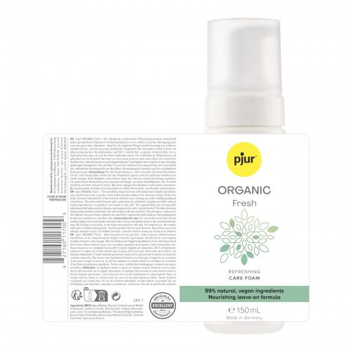 Pjur Organic Fresh Refreshing Care Foam Nenuplaunama intymios higienos priežiūros priemonė 150ml