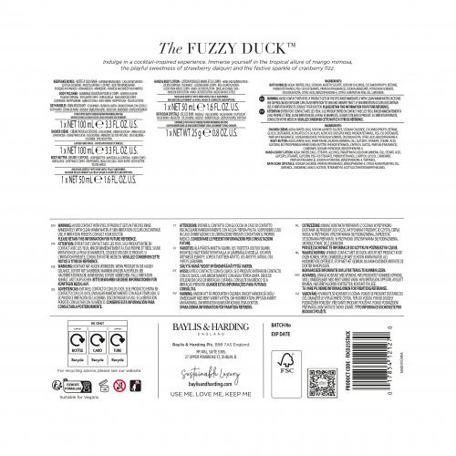 Baylis & Harding The Fuzzy Duck Cotswold Cocktails Luxury Pamper Present Dovanų rinkinys